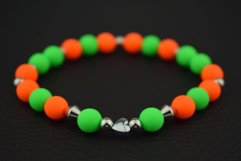 Srdce - neon - Velikost: Střední (M - 17cm)