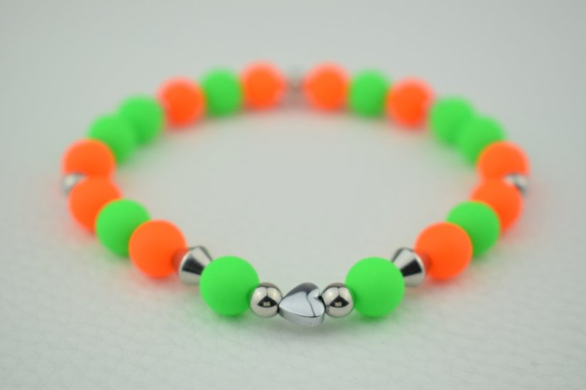 Srdce - neon - Velikost: Střední (M - 17cm)